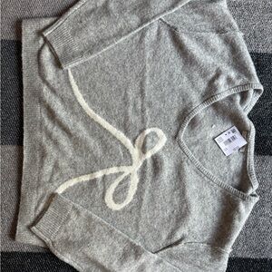Gray Sweater with White Design American Eagle